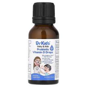 DrKids, для детей, пробиотик с витамином D в каплях, 15 мл (0,5 жидк. унции) в Москве - eco-herb.ru | изображение DrKids, для детей, пробиотик с витамином D в каплях, 15 мл (0,5 жидк. унции) в Москве - eco-herb.ru | фото