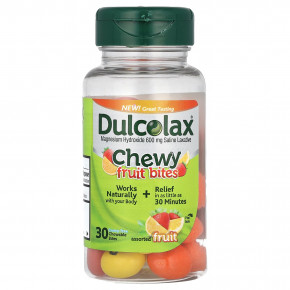 Dulcolax, Chewy Fruit Bites, фруктовое ассорти, 30 жевательных таблеток - описание