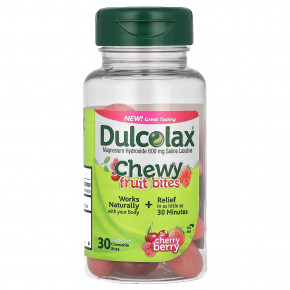 Dulcolax, Chewy Fruit Bites, со вкусом вишни, 30 жевательных таблеток - описание