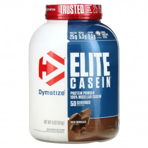 Dymatize, Elite Casein, Rich Chocolate, 4 фунта (1836 г) - описание