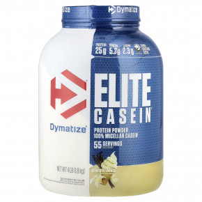Dymatize, Elite Casein®, с ванильным вкусом, 1,8 кг (4 фунта) - описание | фото
