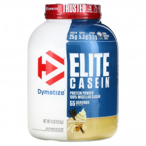 Dymatize, Elite Casein, со вкусом ванили, 1,8 кг (4 фунта) - описание | фото