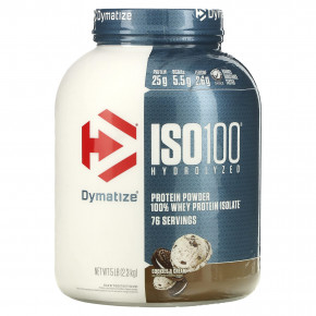 Dymatize, ISO100 гидролизованный, 100% изолят сывороточного белка, печенье со сливками, 5 фунтов (2,3 кг) - описание