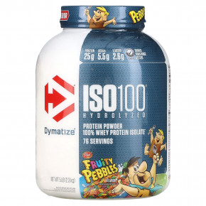 Dymatize, ISO100, гидролизованный 100% изолят сывороточного протеина, фруктовый вкус, 2,3 кг (5 фунтов) - описание