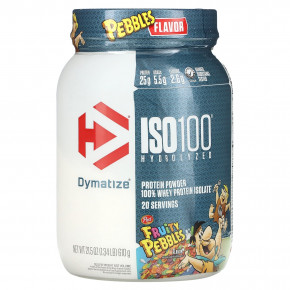 Dymatize, ISO100, гидролизованный 100% изолят сывороточного протеина, фруктовый вкус, 610 г (1,34 фунта) - описание | фото