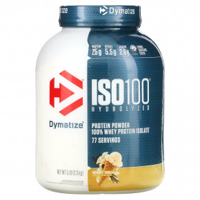 Dymatize, ISO100®, гидролизованный 100% изолят сывороточного протеина, изысканный ванильный вкус, 2,3 кг (5 фунтов) - описание