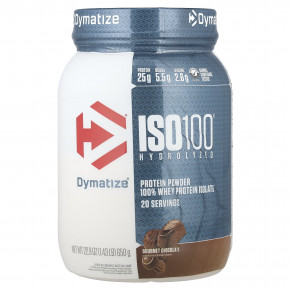Dymatize, ISO100®, гидролизованный 100% изолят сывороточного протеина, со вкусом изысканного шоколада, 650 г (1,43 фунта) - описание | фото