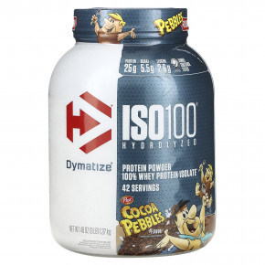 Dymatize, ISO100, гидролизованный 100% изолят сывороточного протеина, со вкусом какао, 1,37 кг (3 фунта) - описание