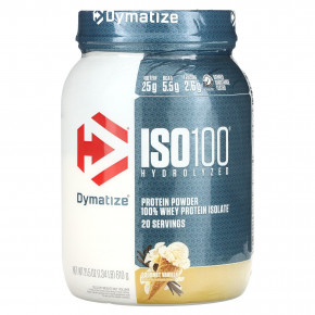 Dymatize, ISO 100, гидролизованный 100% изолят сывороточного протеина, ванильный вкус, 610 г (1,34 фунта) в Москве - eco-herb.ru | фото