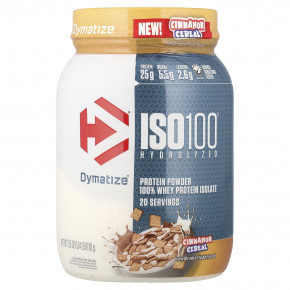 Dymatize, ISO100® Hydrolyzed, 100% изолят сывороточного протеина, со вкусом корицы, 610 г (1,34 фунта) - описание | фото