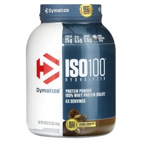 Dymatize, ISO100, гидролизованный, 100% изолят сывороточного протеина, шоколад для гурманов, 1,4 кг (3 фунта) в Москве - eco-herb.ru | фото