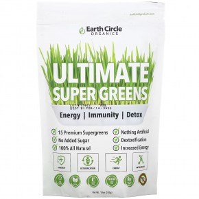 Earth Circle Organics, Ultimate Super Greens, 283 г (10 унций) в Москве - eco-herb.ru | фото