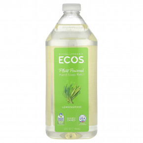 Earth Friendly Products, Ecos®, запасное мыло для рук на растительной основе, лемонграсс, 946 мл (32 жидк. Унции) - описание | фото