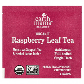 Earth Mama, Organics, 100% органический чай из листьев малины, без кофеина, 16 чайных пакетиков, 24 г (0,84 унции) в Москве - eco-herb.ru | фото