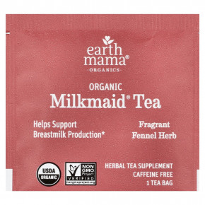 Earth Mama, Organics, органический чай Milkmate®, с ароматом фенхеля и травы, без кофеина, 16 чайных пакетиков, 35 г (1,23 унции) в Москве - eco-herb.ru | фото
