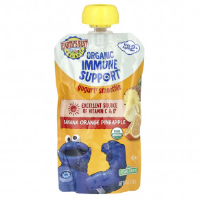 Earth's Best, Organic Immune Support Yogurt Smoothie, Ages 2+, Banana Orange Pineapple, 4 oz (113 g) - описание | фото