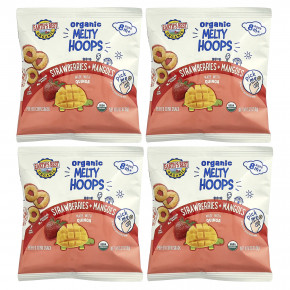 Earth's Best, органический Melty Hoops, кукурузный снек, для детей от 8 месяцев, клубника и манго, 4 порционных упаковки по 9 г (0,32 унции) в Москве - eco-herb.ru | фото