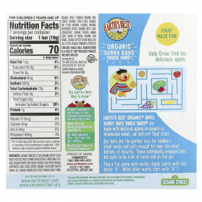 Earth's Best, Sunny Days Snack Bars, батончики для перекуса с яблоком, 7 батончиков по 19 г (0,67 унции) (Товар снят с продажи) в Москве - eco-herb.ru | фото