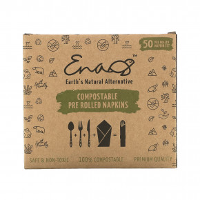 Earth's Natural Alternative, Compostable Pre Rolled Napkins with Knife, Fork and Spoon, 50 Rolls в Москве - eco-herb.ru | фото