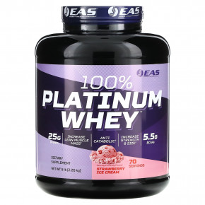 EAS, 100% Platinum Whey, клубничное мороженое, 2,26 кг (5 фунтов) в Москве - eco-herb.ru | фото