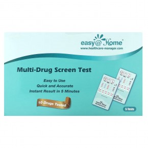 Easy@Home, Multi-Drug Screen Test, 5 Tests в Москве - eco-herb.ru | фото