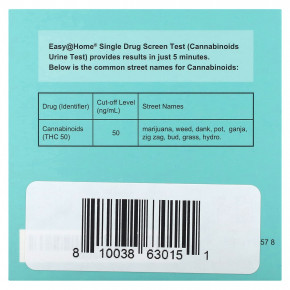 Easy@Home, Скрининговый тест на один наркотик, анализ мочи на каннабиноиды, 15 тестов в Москве - eco-herb.ru | изображение Easy@Home, Скрининговый тест на один наркотик, анализ мочи на каннабиноиды, 15 тестов в Москве - eco-herb.ru | фото