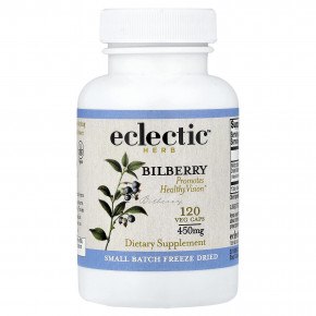 Eclectic Herb, сублимированная черника, 120 вегетарианских капсул (450 мг в 1 капсуле) - описание | фото