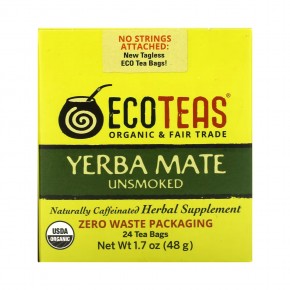 EcoTeas, Yerba Mate, некопченный, зеленая энергия, 24 чайных пакетика, 48 г (1,7 унции) в Москве - eco-herb.ru | фото