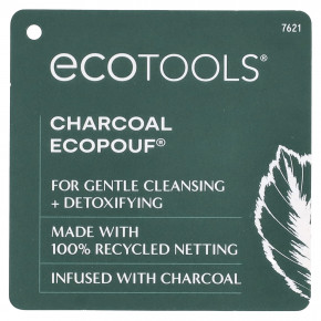 EcoTools, древесный уголь EcoPouf®, 1 губка в Москве - eco-herb.ru | фото