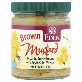 Eden Foods, органическая коричневая горчица с яблочным уксусом, 9 унций - описание | фото
