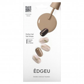 Edgeu, Perfect Gel Nail Wraps, ENT 209 Chocolat Nuance, набор из 19 предметов - описание