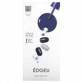 Edgeu, Perfect Gel Nail Wraps, ENT 402 Starry Night, набор из 19 предметов - описание