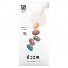 Edgeu, Perfect Gel Nail Wraps, ЛОР, 204 хлопок, кашемир, набор из 19 предметов - описание