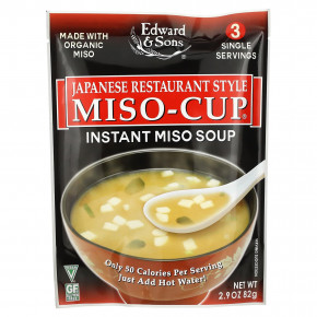 Edward & Sons, Miso-Cup®, ресторан в японском стиле, 3 порции, 82 г (2,9 унции) - описание