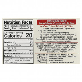 Edward & Sons, Not-Beef™, бульонные кубики, 8 кубиков, 88 г (3,1 унции) в Москве - eco-herb.ru | фото