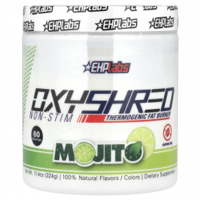 EHPlabs, OxyShred Non-Stim, термогенное средство для сжигания жира, мохито, 324 г (11,4 унции) - описание | фото