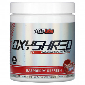 EHPlabs, OxyShred, термогенный сжигатель жира, со вкусом малины, 318 г (11,2 унции) - описание | фото