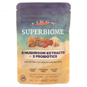 Eidon Ionic Minerals, Superbiome, 8 экстрактов грибов + 2 пробиотика, 30,6 г (1,08 унции) в Москве - eco-herb.ru | фото