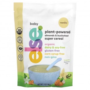 Else, Baby, Plant-Powered Almonds & Buckwheat Super Cereal, 6+ Months, Vanilla , 7 oz (198 g) в Москве - eco-herb.ru | фото