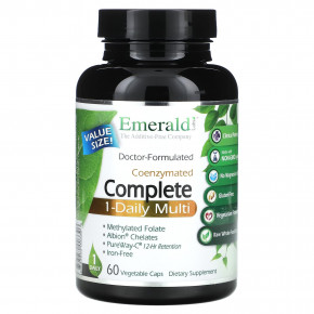 Emerald Laboratories, CoEnzymated Complete 1-Daily Multi, 60 растительных капсул - описание