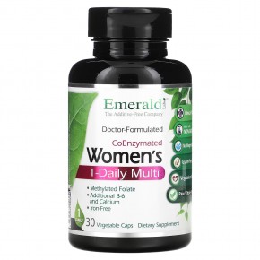 Emerald Laboratories, CoEnzymated Women's 1-Daily Multi, 30 растительных капсул - описание