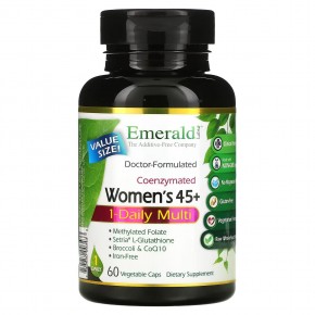 Emerald Laboratories, коферментный мультивитаминный комплекс для женщин от 45 лет, прием 1 раз в день, 60 вегетарианских капсул - описание
