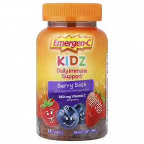 Emergen-C, Kidz, ежедневная жевательная добавка для поддержки иммунитета, со вкусом ягод, 44 жевательных таблетки - описание | фото