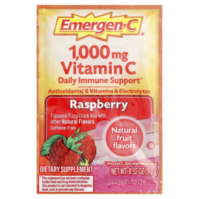 Emergen-C, витамин C, малина, 30 пакетиков, 9,1 г (0,32 унции) каждый в Москве - eco-herb.ru | фото