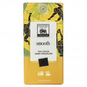 Endangered Species Chocolate, Темный шоколад Bold + Silky, 72% какао, 3 унции (85 г) - описание