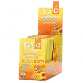 Ener-C, витамин C, смесь для приготовления мультивитаминного напитка со вкусом персика и манго, 1000 мг, 30 пакетиков, 9,64 г (0,3 унции) каждый - описание