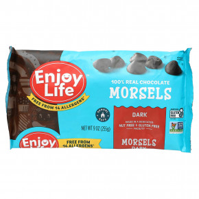 Enjoy Life Foods, Morsel, темный шоколад, 69% какао, 255 г (9 унций) - описание | фото