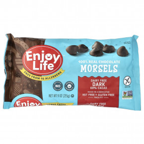 Enjoy Life Foods, Morsel, темный шоколад, 69% какао, 255 г (9 унций) - подробнее Enjoy Life Foods, Morsel, темный шоколад, 69% какао, 255 г (9 унций) - описание