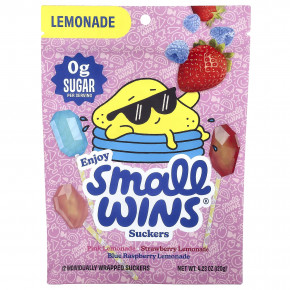 Enjoy Small Wins, Suckers, лимонад, 12 шт., 120 г (4,23 унции) - описание | фото
