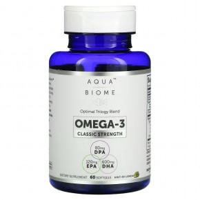 Enzymedica, Aqua Biome, омега-3, классическая сила действия, лимонный вкус, 1200 мг, 60 капсул (600 мг в 1 капсуле) в Москве - eco-herb.ru | фото